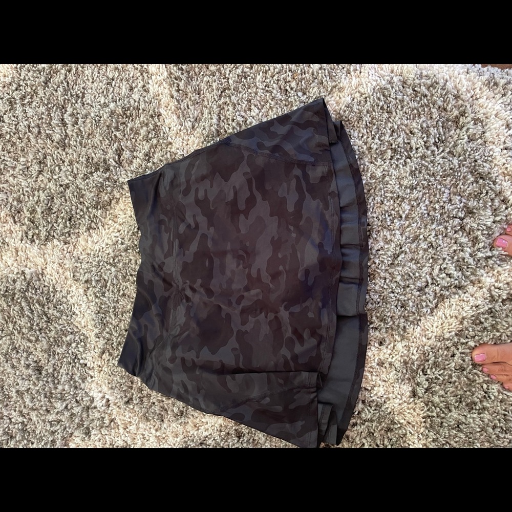Black and grey camo tennis skirt